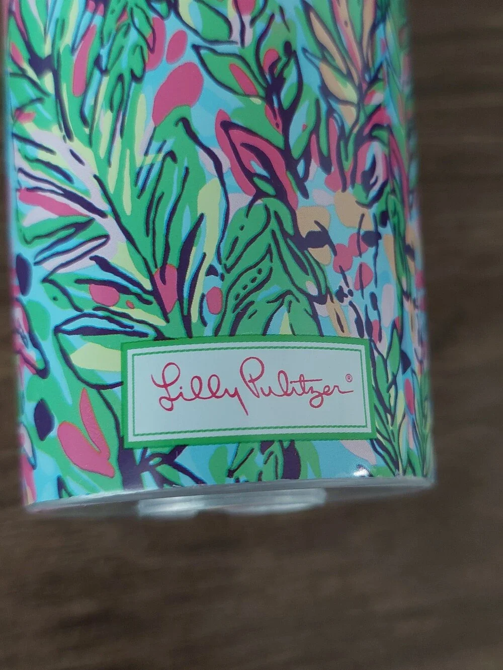 Lilly Pulitzer Travel Tumbler Pink Blue 24oz Floral Giraffe Print